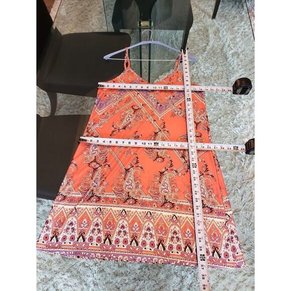 Women's Multicolor 100% Polyester Casual V-Neck Sleeveless Knee Length Dress L - Picture 12 of 14